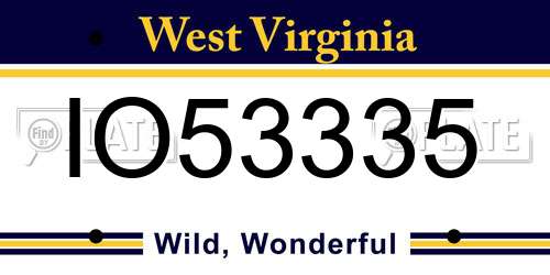 IO53335 West Virginia License Plate