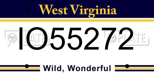 IO55272 West Virginia License Plate