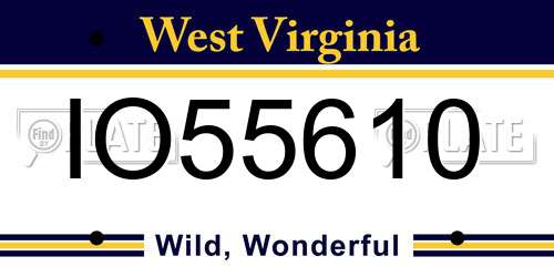 IO55610 West Virginia License Plate