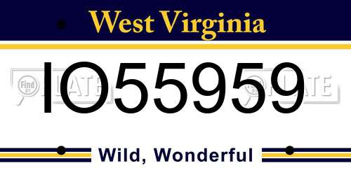 IO55959 West Virginia License Plate