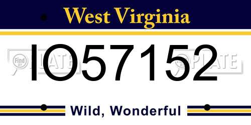 IO57152 West Virginia License Plate