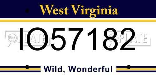 IO57182 West Virginia License Plate