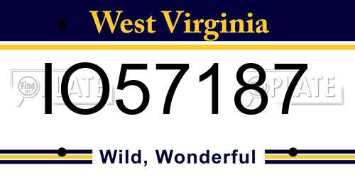 IO57187 West Virginia License Plate