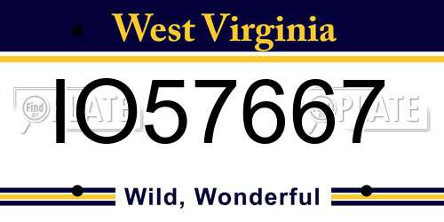 IO57667 West Virginia License Plate