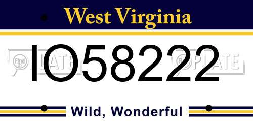 IO58222 West Virginia License Plate