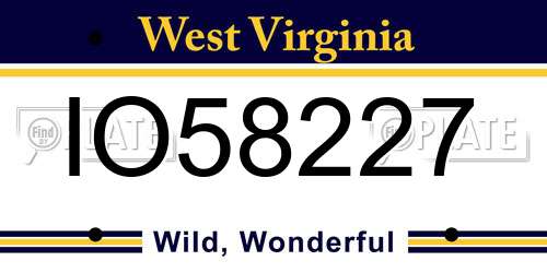 IO58227 West Virginia License Plate