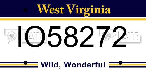 IO58272 West Virginia License Plate