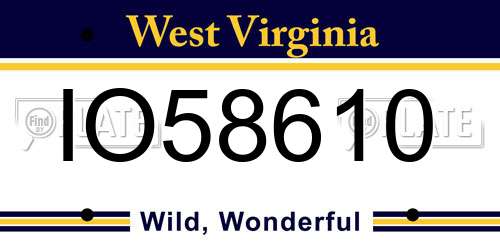 IO58610 West Virginia License Plate