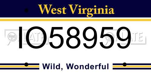 IO58959 West Virginia License Plate
