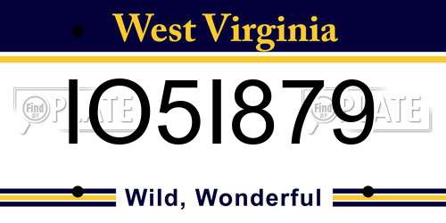 IO5I879 West Virginia License Plate