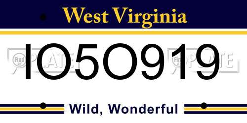 IO5O919 West Virginia License Plate