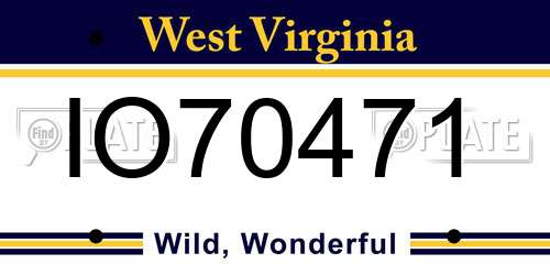 IO70471 West Virginia License Plate