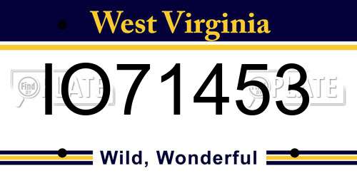 IO71453 West Virginia License Plate