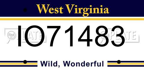 IO71483 West Virginia License Plate