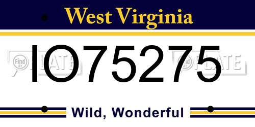 IO75275 West Virginia License Plate