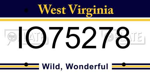 IO75278 West Virginia License Plate