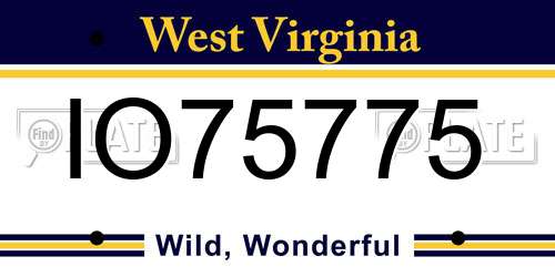 IO75775 West Virginia License Plate