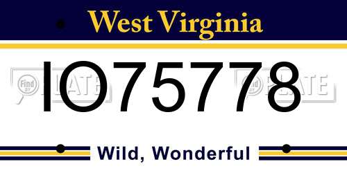 IO75778 West Virginia License Plate