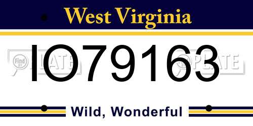 IO79163 West Virginia License Plate