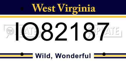 IO82187 West Virginia License Plate
