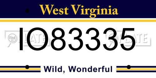 IO83335 West Virginia License Plate