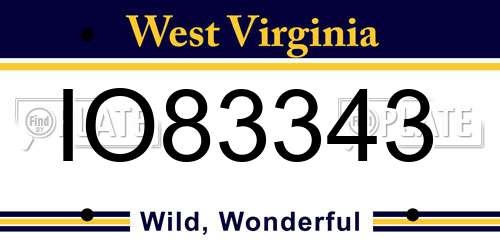 IO83343 West Virginia License Plate