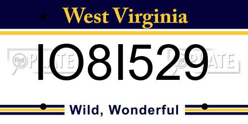 IO8I529 West Virginia License Plate