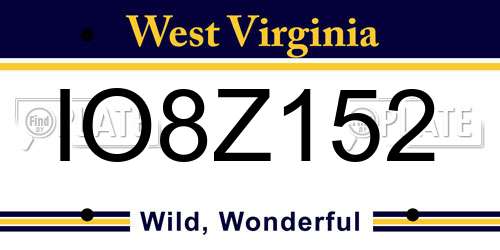 IO8Z152 West Virginia License Plate
