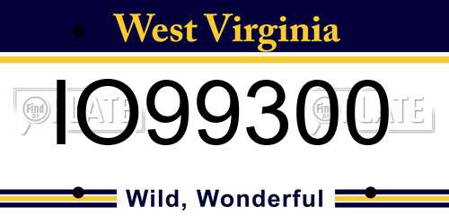 IO99300 West Virginia License Plate