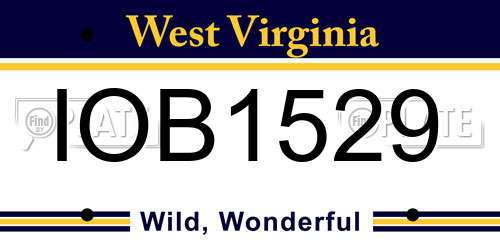 IOB1529 West Virginia License Plate