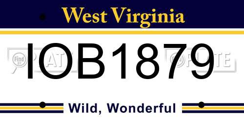 IOB1879 West Virginia License Plate