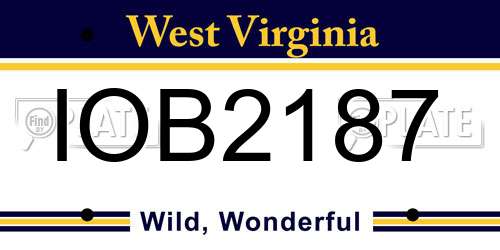 IOB2187 West Virginia License Plate