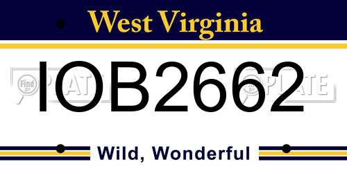 IOB2662 West Virginia License Plate