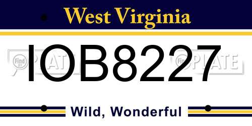 IOB8227 West Virginia License Plate