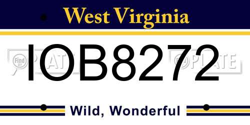 IOB8272 West Virginia License Plate