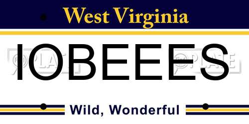 IOBEEES West Virginia License Plate