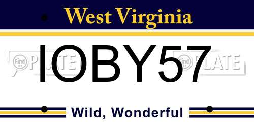 IOBY57 West Virginia License Plate