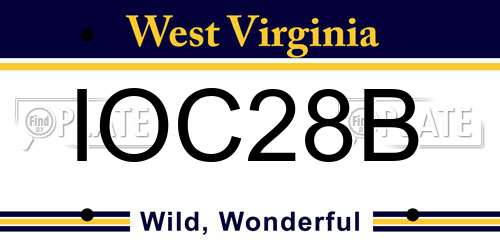 IOC28B West Virginia License Plate