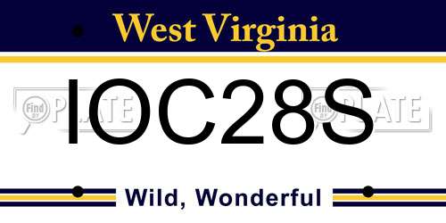 IOC28S West Virginia License Plate