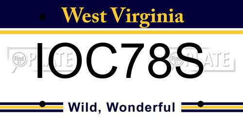 IOC78S West Virginia License Plate