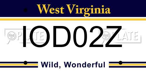 IOD02Z West Virginia License Plate