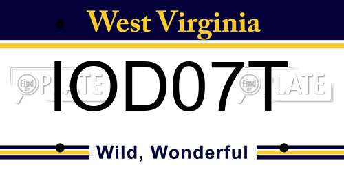 IOD07T West Virginia License Plate