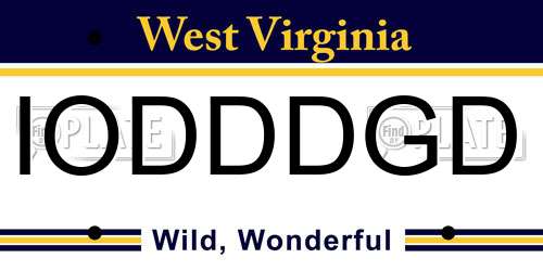 IODDDGD West Virginia License Plate