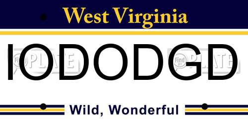 IODODGD West Virginia License Plate