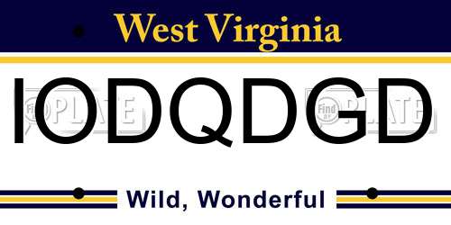 IODQDGD West Virginia License Plate