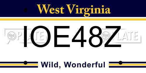 IOE48Z West Virginia License Plate