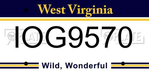 IOG9570 West Virginia License Plate