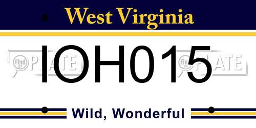 IOH015 West Virginia License Plate