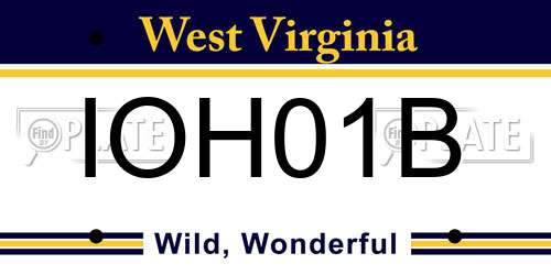 IOH01B West Virginia License Plate