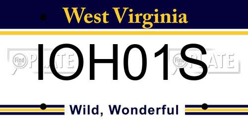 IOH01S West Virginia License Plate